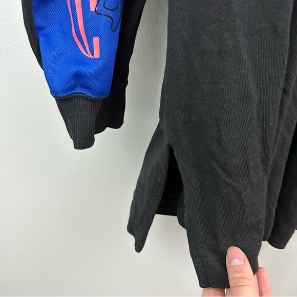 Adidas Originals Women's Oversized Black Pullover Hoodie Embroidered Sleeves - Picture 10 of 16